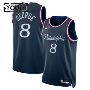 Maillot Enfant Philadelphia 76ers Paul George City Edition 2025-26 Navy Swingman