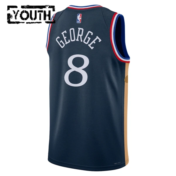 Maillot Enfant Philadelphia 76ers Paul George City Edition 2025-26 Navy Swingman
