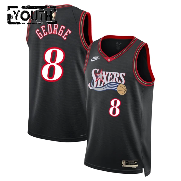 Maillot Enfant Philadelphia 76ers Paul George Classic Edition 2025-26 Noir Swingman
