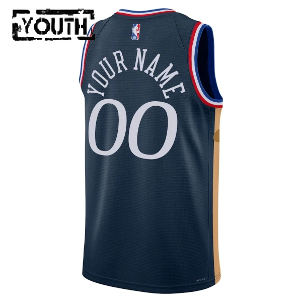 Maillot Enfant Philadelphia 76ers Personnalisé City Edition 2025-26 Navy Swingman