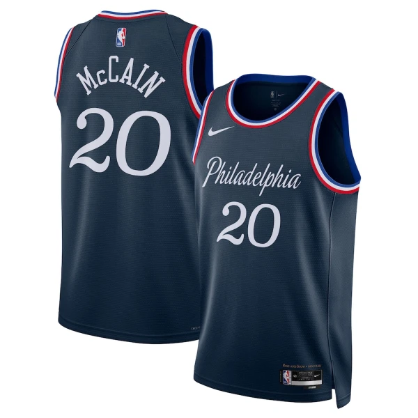 Maillot Homme Philadelphia 76ers Jared Mccain City Edition 2025-26 Navy Swingman