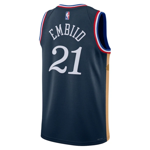 Maillot Homme Philadelphia 76ers Joel Embiid City Edition 2025-26 Navy Swingman