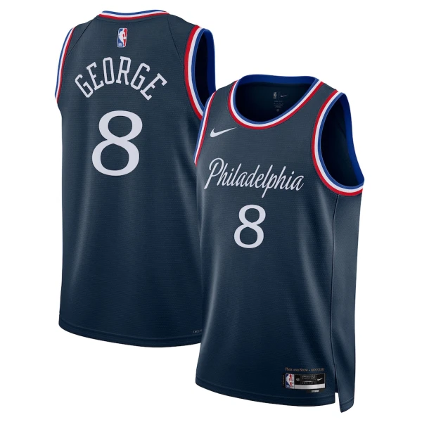 Maillot Homme Philadelphia 76ers Paul George City Edition 2025-26 Navy Swingman