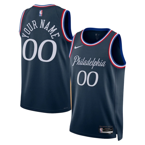 Maillot Homme Philadelphia 76ers Personnalisé City Edition 2025-26 Navy Swingman