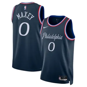Maillot Homme Philadelphia 76ers Tyrese Maxey City Edition 2025-26 Navy Swingman
