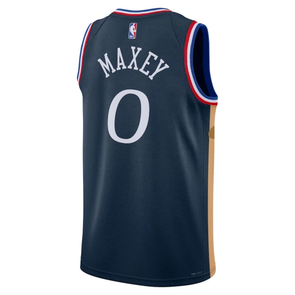 Maillot Homme Philadelphia 76ers Tyrese Maxey City Edition 2025-26 Navy Swingman