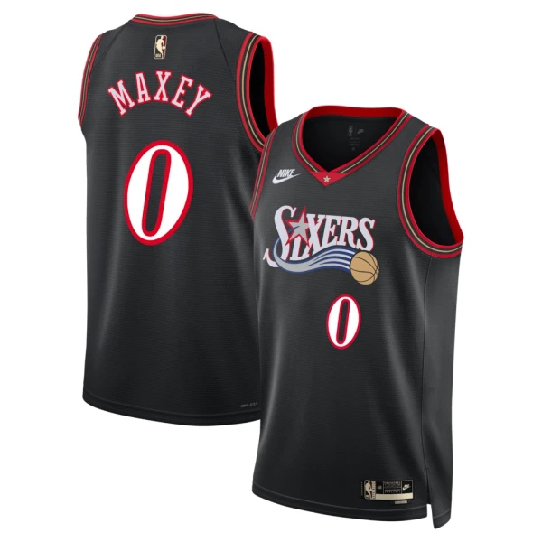 Maillot Homme Philadelphia 76ers Tyrese Maxey Classic Edition 2025-26 Noir Swingman Maillot Homme Philadelphia 76ers Tyrese Maxey Classic Edition 2025-26 Noir Swingman