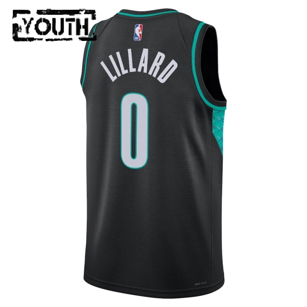 Maillot Enfant Portland Trail Blazers Damian Lillard City Edition 2025-26 Noir Swingman
