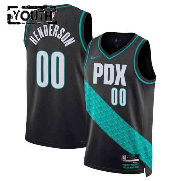 Maillot Enfant Portland Trail Blazers Scoot Henderson City Edition 2025-26 Noir Swingman