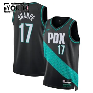 Maillot Enfant Portland Trail Blazers Shaedon Sharpe City Edition 2025-26 Noir Swingman
