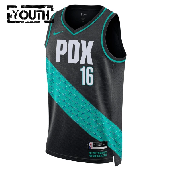 Maillot Enfant Portland Trail Blazers Yang Hansen City Edition 2025-26 Noir Swingman