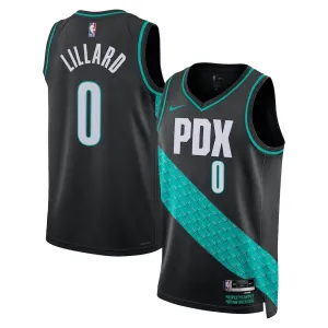 Maillot Homme Portland Trail Blazers Damian Lillard City Edition 2025-26 Noir Swingman
