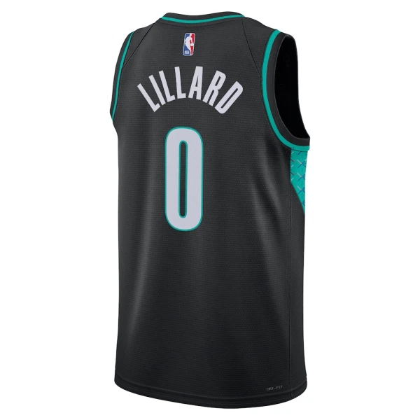 Maillot Homme Portland Trail Blazers Damian Lillard City Edition 2025-26 Noir Swingman