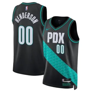 Maillot Homme Portland Trail Blazers Scoot Henderson City Edition 2025-26 Noir Swingman