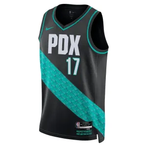 Maillot Homme Portland Trail Blazers Shaedon Sharpe City Edition 2025-26 Noir Swingman