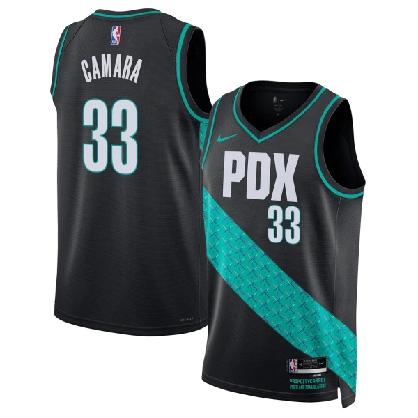 Maillot Homme Portland Trail Blazers Toumani Camara City Edition 2025-26 Noir Swingman Maillot Homme Portland Trail Blazers Toumani Camara City Edition 2025-26 Noir Swingman
