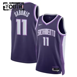 Maillot Enfant Sacramento Kings Domantas Sabonis City Edition 2025-26 Violet Swingman
