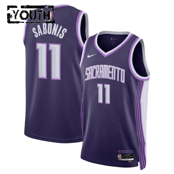 Maillot Enfant Sacramento Kings Domantas Sabonis City Edition 2025-26 Violet Swingman