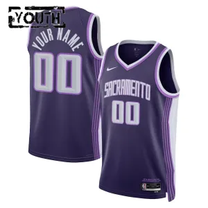 Maillot Enfant Sacramento Kings Personnalisé City Edition 2025-26 Violet Swingman
