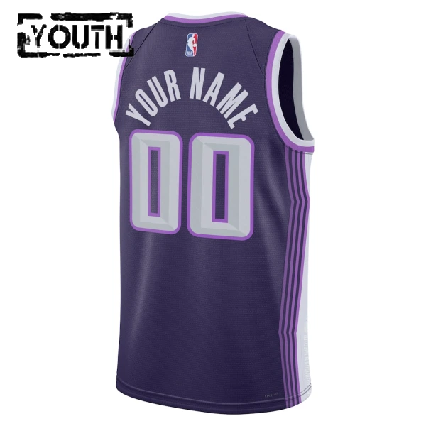 Maillot Enfant Sacramento Kings Personnalisé City Edition 2025-26 Violet Swingman
