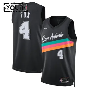 Maillot Enfant San Antonio Spurs De Aaron Fox City Edition 2025-26 Noir Swingman