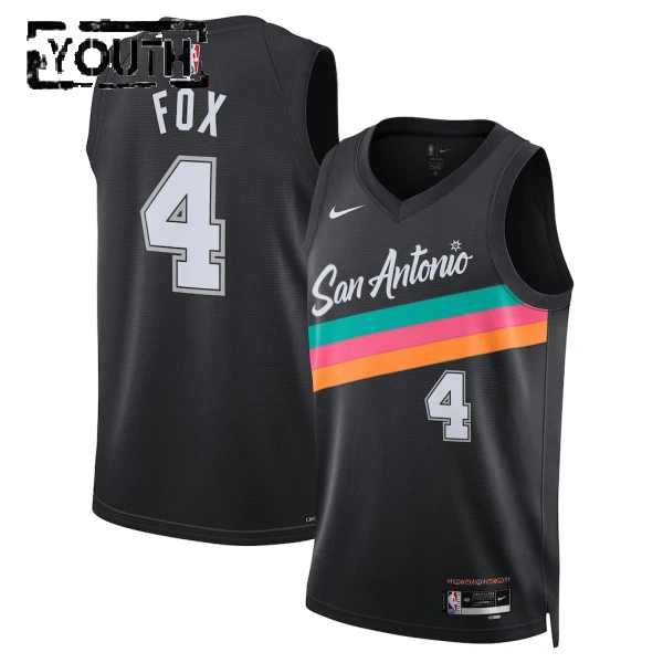 Maillot Enfant San Antonio Spurs De Aaron Fox City Edition 2025-26 Noir Swingman