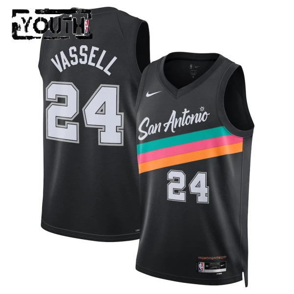 Maillot Enfant San Antonio Spurs Devin Vassell City Edition 2025-26 Noir Swingman
