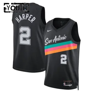 Maillot Enfant San Antonio Spurs Dylan Harper City Edition 2025-26 Noir Swingman