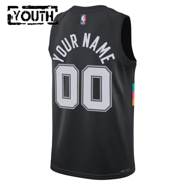 Maillot Enfant San Antonio Spurs Personnalisé City Edition 2025-26 Noir Swingman