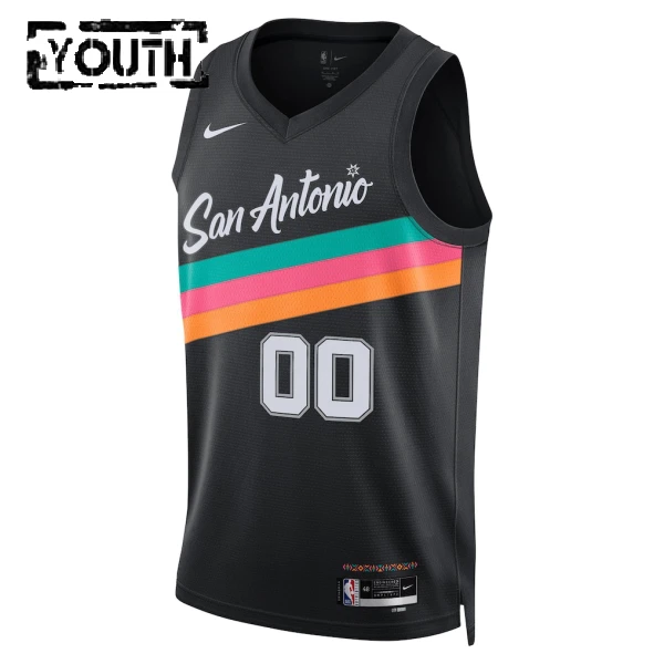 Maillot Enfant San Antonio Spurs Personnalisé City Edition 2025-26 Noir Swingman