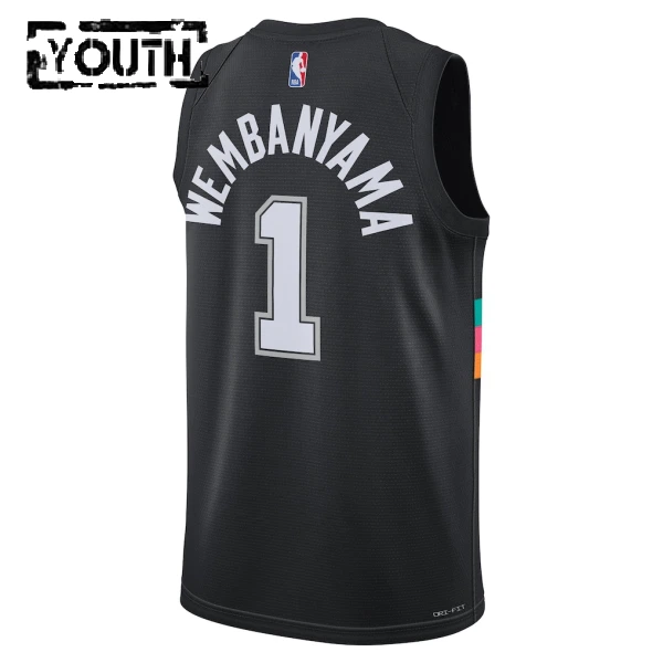 Maillot Enfant San Antonio Spurs Victor Wembanyama City Edition 2025-26 Noir Swingman