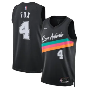 Maillot Homme San Antonio Spurs De Aaron Fox City Edition 2025-26 Noir Swingman