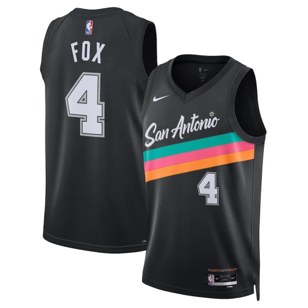 Maillot Homme San Antonio Spurs De Aaron Fox City Edition 2025-26 Noir Swingman