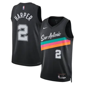 Maillot Homme San Antonio Spurs Dylan Harper City Edition 2025-26 Noir Swingman