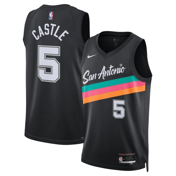 Maillot Homme San Antonio Spurs Stephon Castle City Edition 2025-26 Noir Swingman Maillot Homme San Antonio Spurs Stephon Castle City Edition 2025-26 Noir Swingman