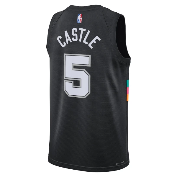 Maillot Homme San Antonio Spurs Stephon Castle City Edition 2025-26 Noir Swingman
