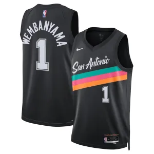 Maillot Homme San Antonio Spurs Victor Wembanyama City Edition 2025-26 Noir Swingman