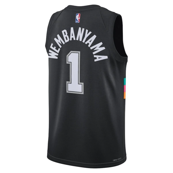 Maillot Homme San Antonio Spurs Victor Wembanyama City Edition 2025-26 Noir Swingman