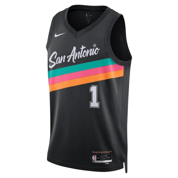 Maillot Homme San Antonio Spurs Victor Wembanyama City Edition 2025-26 Noir Swingman