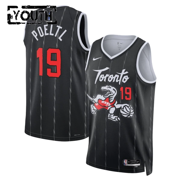 Maillot Enfant Toronto Raptors Jakob Poeltl City Edition 2025-26 Noir Swingman