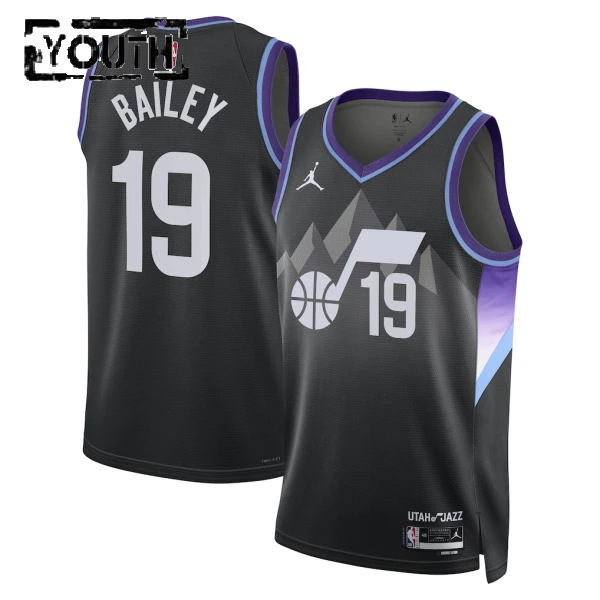 Maillot Enfant Utah Jazz Ace Bailey Statement Edition 2025-26 Noir Swingman
