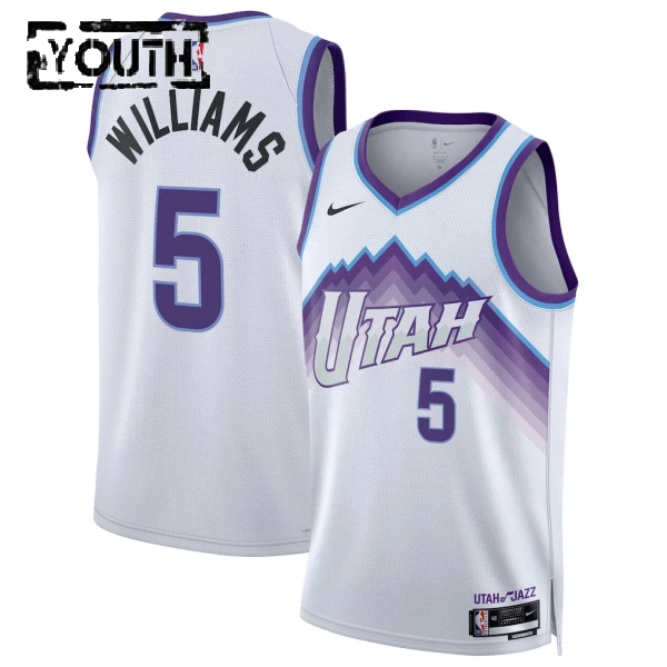 Maillot Enfant Utah Jazz Cody Williams Association Edition 2025-26 Blanc Swingman
