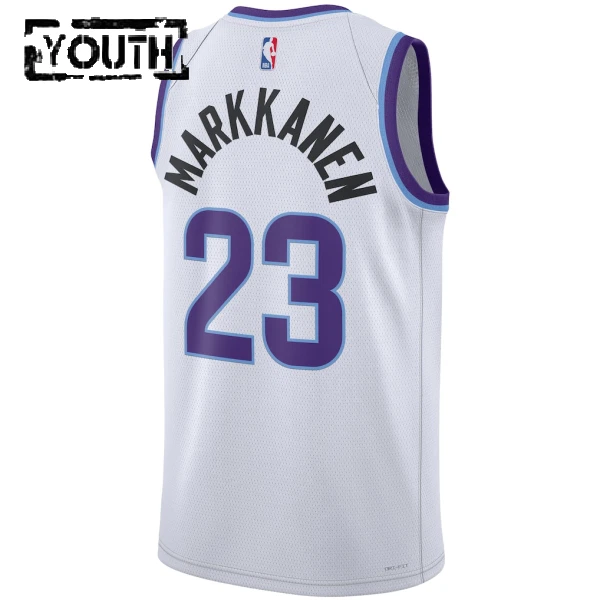 Maillot Enfant Utah Jazz Lauri Markkanen Association Edition 2025-26 Blanc Swingman