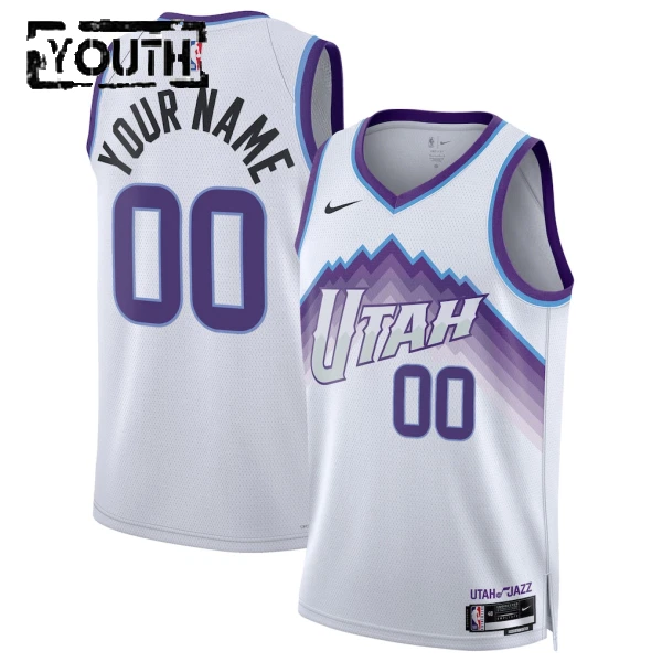 Maillot Enfant Utah Jazz Personnalisé Association Edition 2025-26 Blanc Swingman