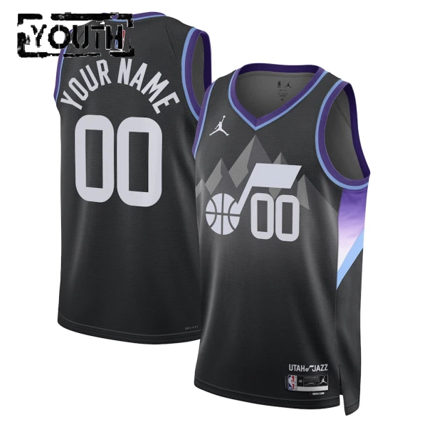 Maillot Enfant Utah Jazz Personnalisé Statement Edition 2025-26 Noir Swingman
