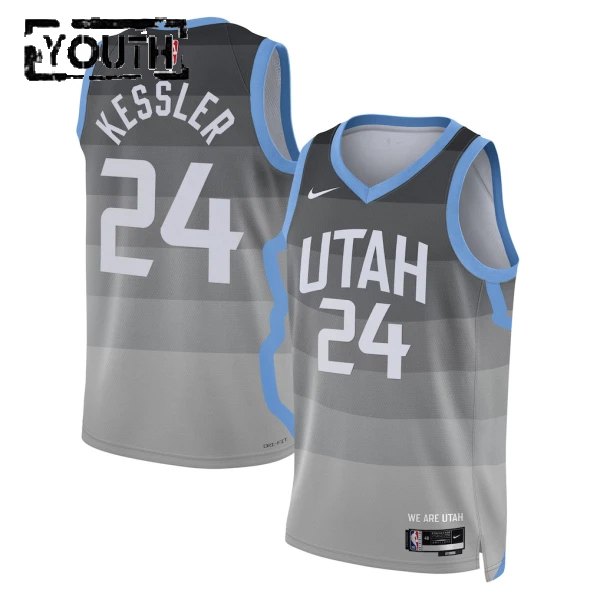 Maillot Enfant Utah Jazz Walker Kessler City Edition 2025-26 Gris Swingman
