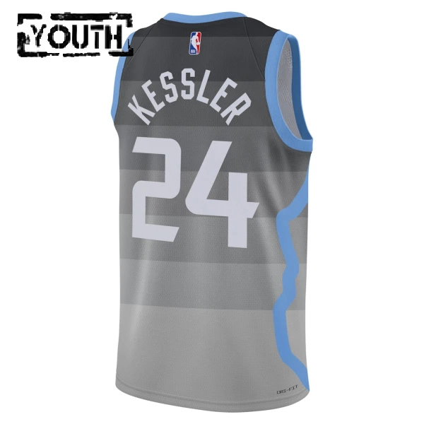 Maillot Enfant Utah Jazz Walker Kessler City Edition 2025-26 Gris Swingman