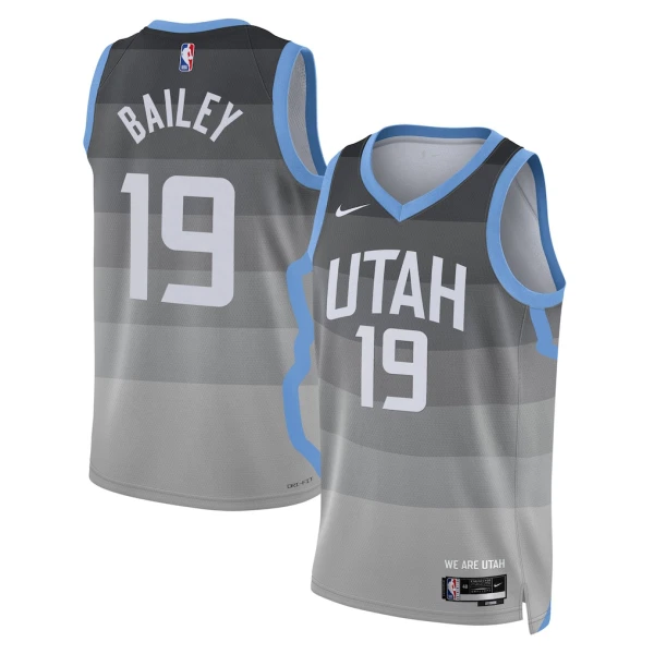 Maillot Homme Utah Jazz Ace Bailey City Edition 2025-26 Gris Swingman
