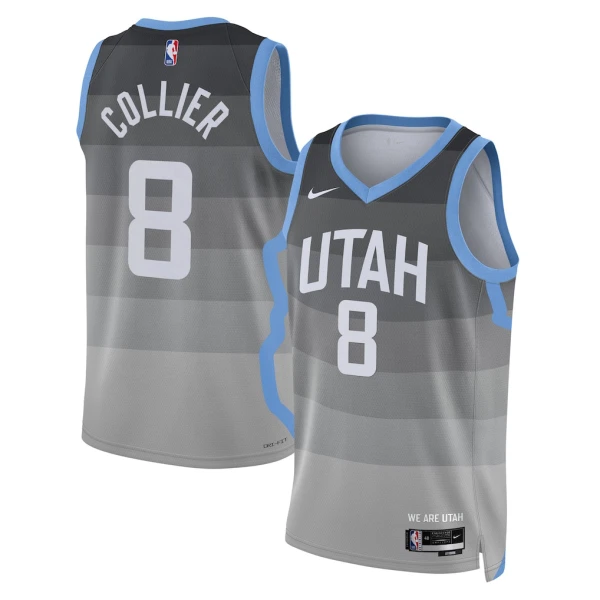 Maillot Homme Utah Jazz Isaiah Collier City Edition 2025-26 Gris Swingman Maillot Homme Utah Jazz Isaiah Collier City Edition 2025-26 Gris Swingman