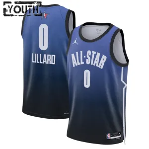 Maillot Enfant Damian Lillard 0 All Star 2023 Bleu Swingman